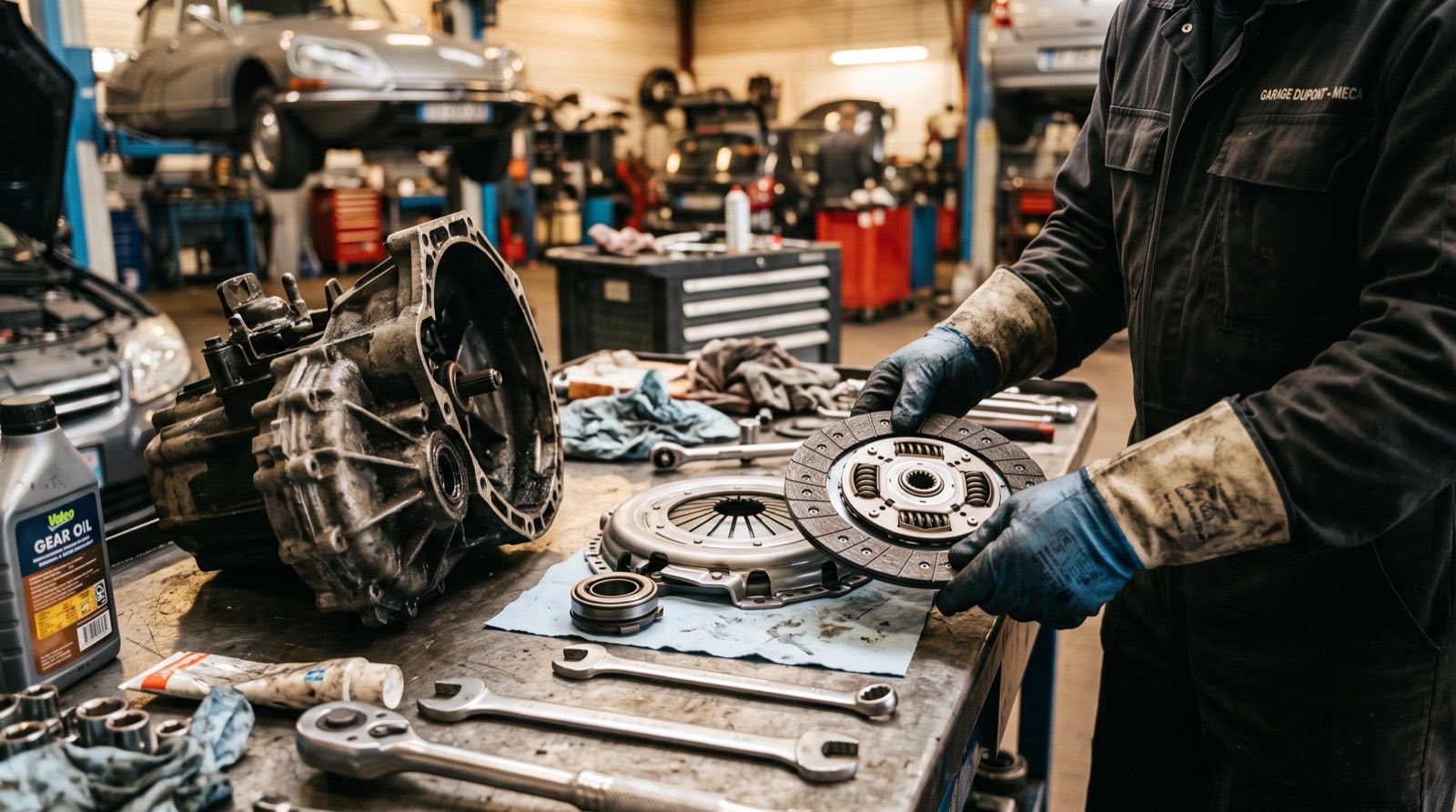 Embrayage réalisé dans l'atelier Bouchy Automobiles à Grièges